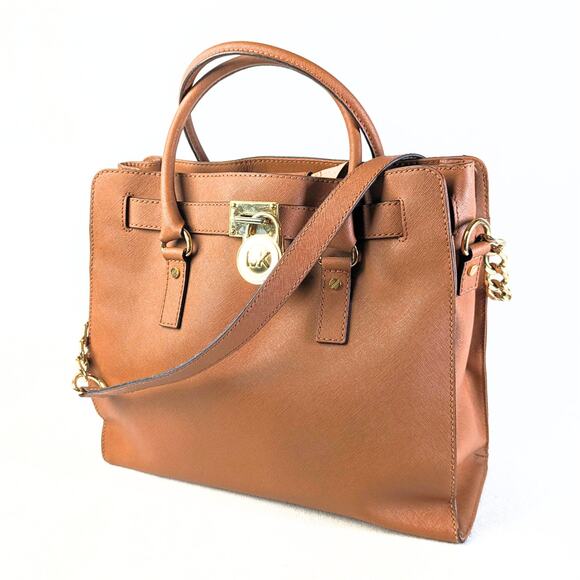 Michael Kors Handbags - Michael Kors Hamilton Brown Saffiano Leather